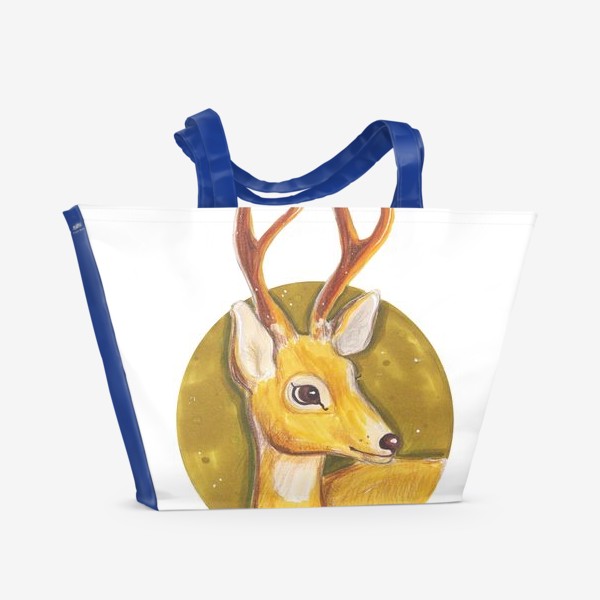 Пляжная сумка «Очень красивый, милый и яркий олень»