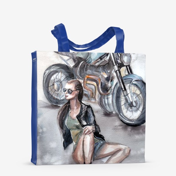 Сумка-шоппер «Девушка с мотоциклом»