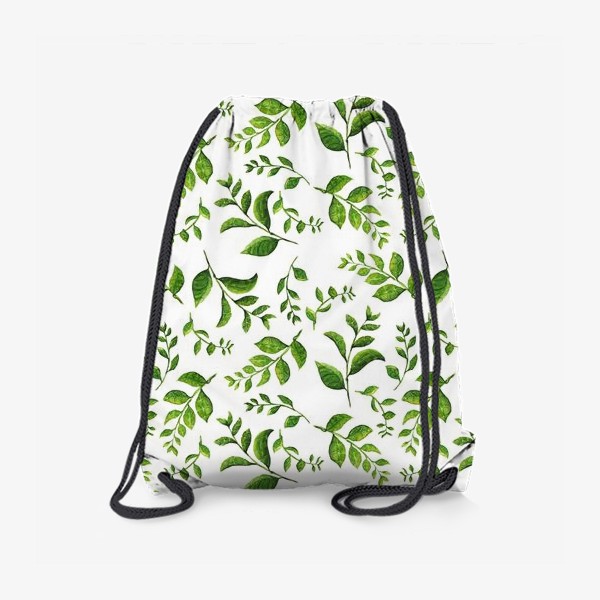 Рюкзак «Паттерн с акварельными зелеными веточками»