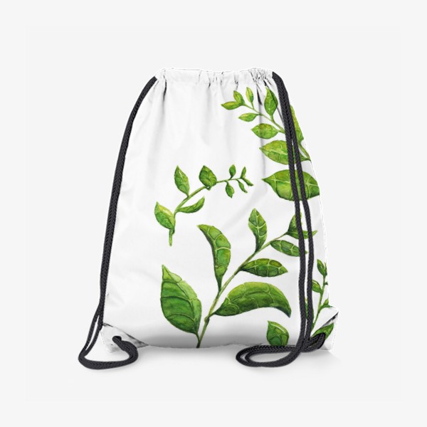 Рюкзак «Акварельные зеленые веточки»