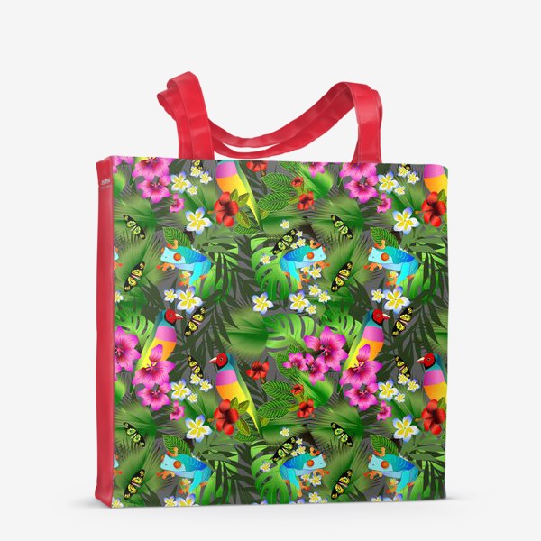 Сумка-шоппер &laquo;Тропические цветы и птицы&raquo;
