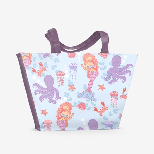 Пляжная сумка «Осьминожки и русалки»
