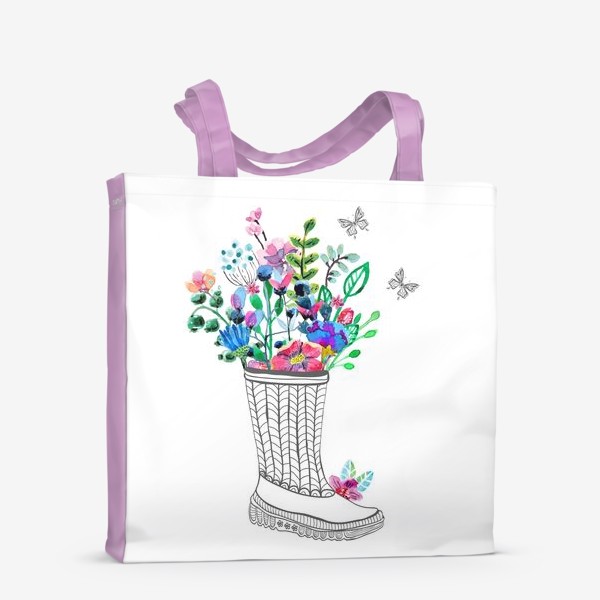 Сумка-шоппер «Сапог с цветами»