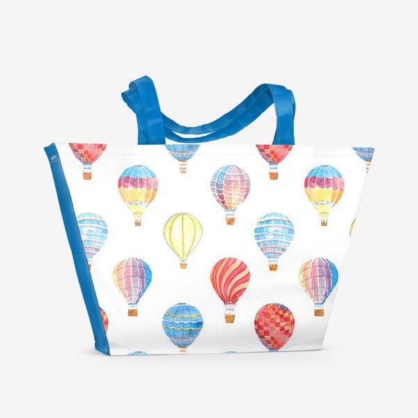 Пляжная сумка «Паттерн с Акварельными воздушными шарами»