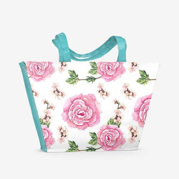 Пляжная сумка «Паттерн розы»