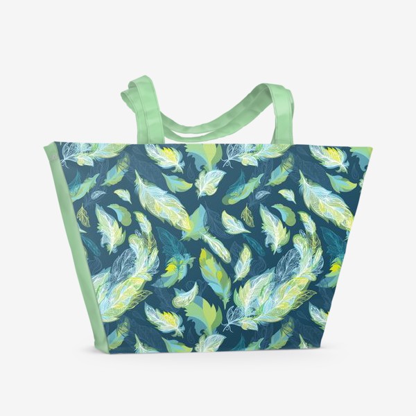 Пляжная сумка «Весенние перья»