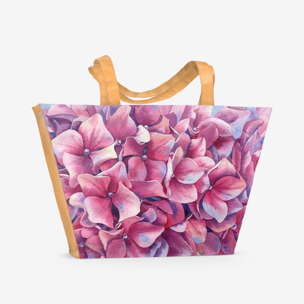 Пляжная сумка « Розовая гортензия  »