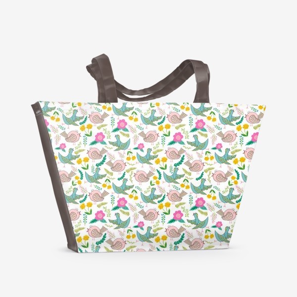 Пляжная сумка &laquo;Птицы и цветы&raquo;