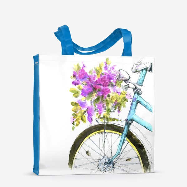 Сумка-шоппер &laquo;Велосипед с букетом цветов&raquo;