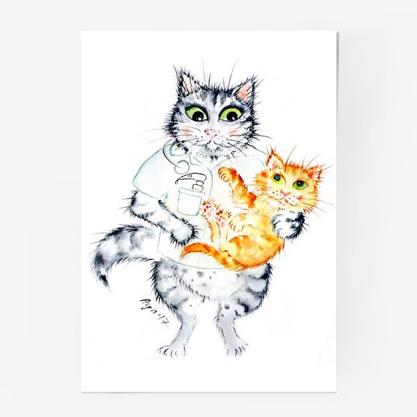 Постер «Котики лечат. Врач Неонатолог»