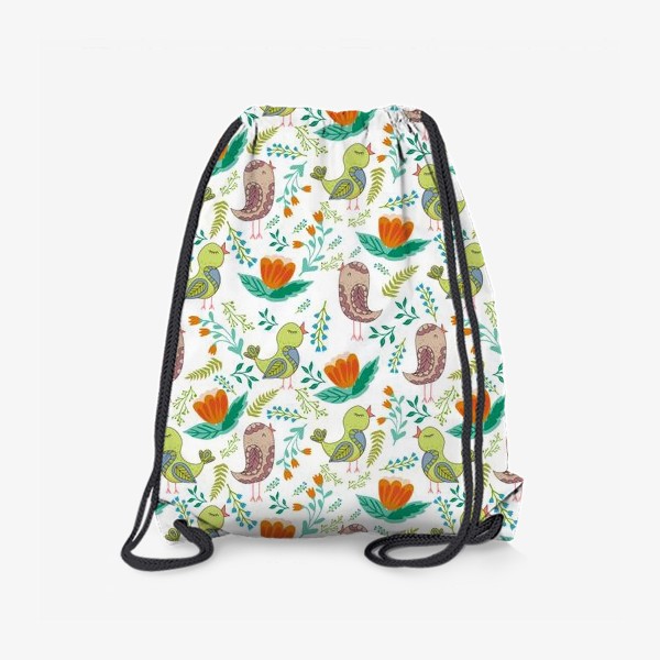 Рюкзак «Весенние птицы и цветы»