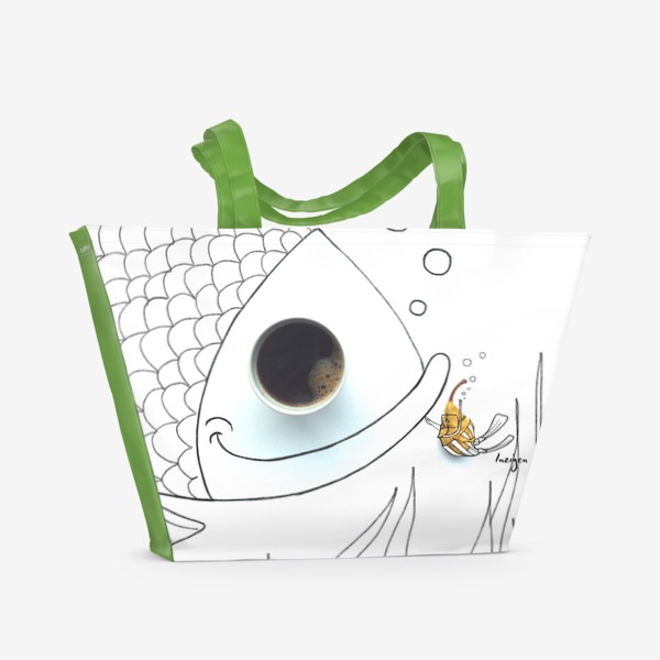 Пляжная сумка «Грушка и рыба»