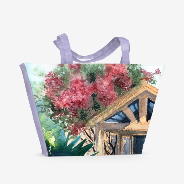 Пляжная сумка «красные цветы»