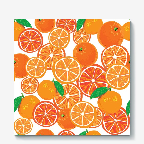 Холст «Апельсины на белом»
