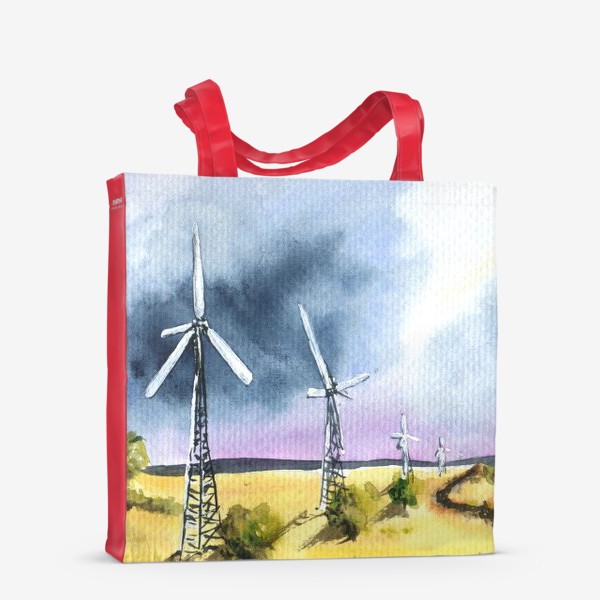 Сумка-шоппер «Пейзаж с ветряными мельницами»