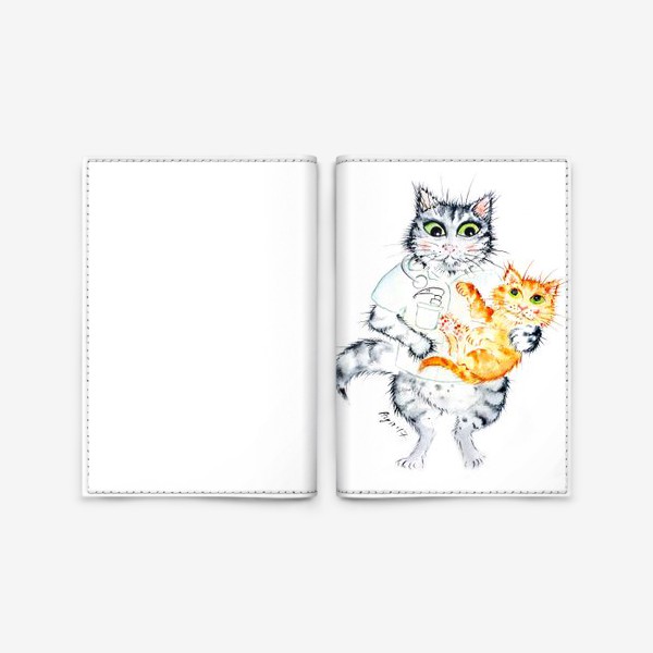 Обложка для паспорта «Котики лечат. Врач Неонатолог»