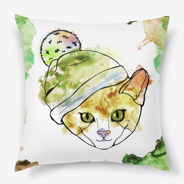 Подушка «Кот в шапке»