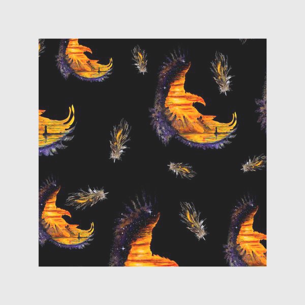 Скатерть «Орел - луна и перья»