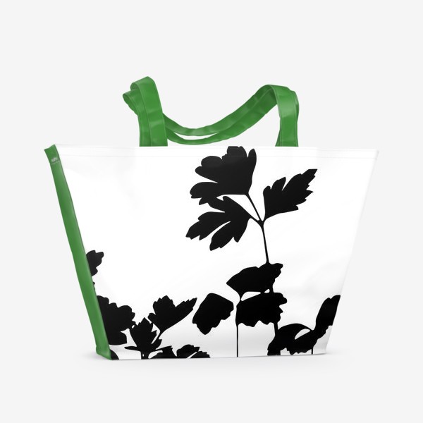 Пляжная сумка «Черно-белая флора»