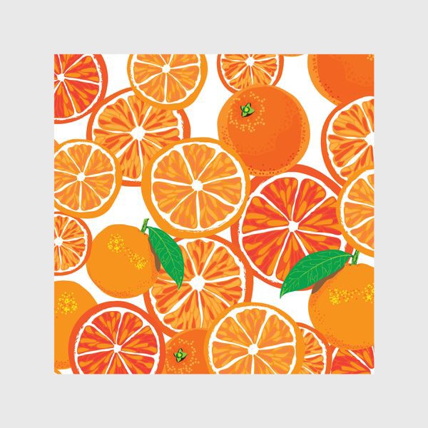 Шторы «Апельсины на белом»