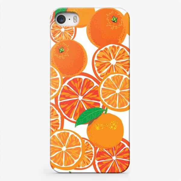 Чехол iPhone «Апельсины на белом»