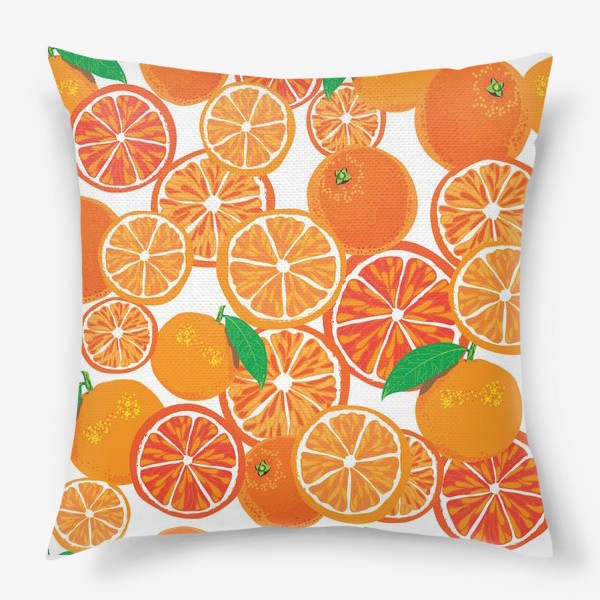 Подушка «Апельсины на белом»