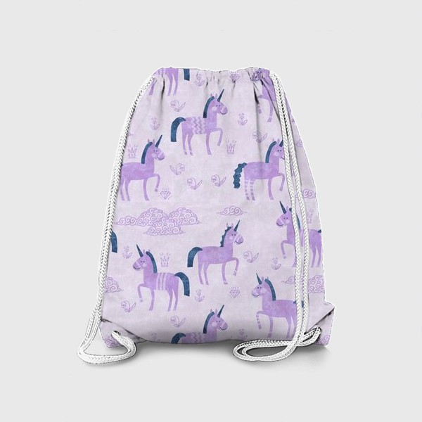 Рюкзак «Единороги в лиловых облачках»