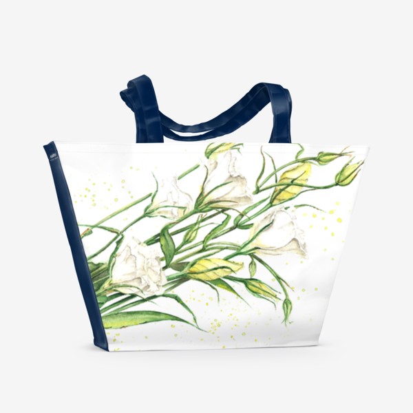Пляжная сумка «Цветы эустомы (лизиантуса)»