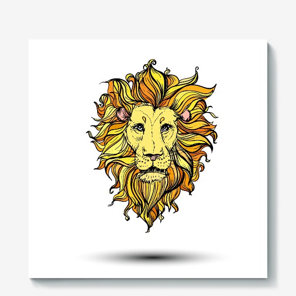 Холст «Лев с развивающейся гривой»