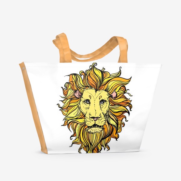 Пляжная сумка «Лев с развивающейся гривой»