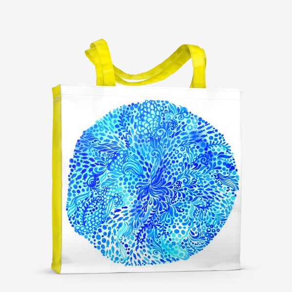 Сумка-шоппер «Акварельный морской орнамент с растениями и рыбками »