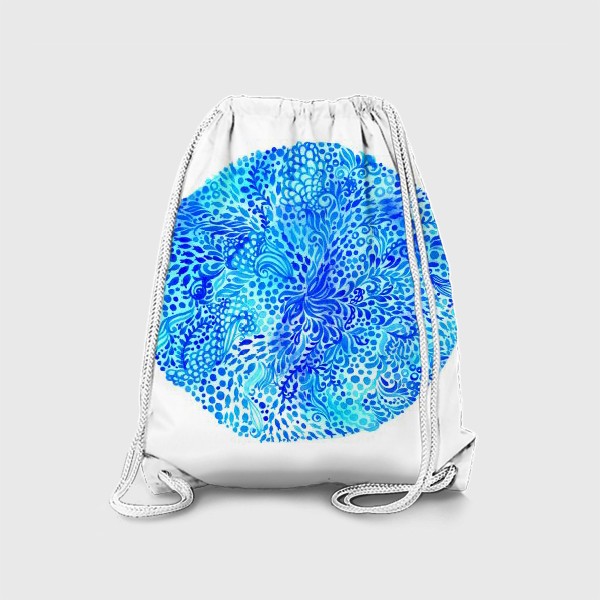 Рюкзак «Акварельный морской орнамент с растениями и рыбками »