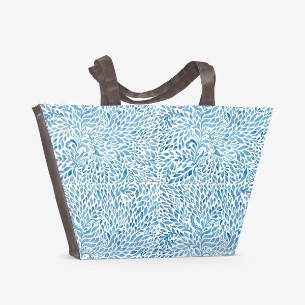 Пляжная сумка &laquo;Абстрактный растительный орнамент на морскую тематику &raquo;
