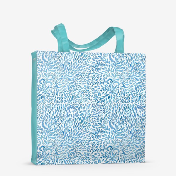 Сумка-шоппер «Абстрактный растительный орнамент на морскую тематику »