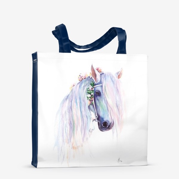 Сумка-шоппер &laquo;Лошадь с вплетёнными в гриву цветами&raquo;