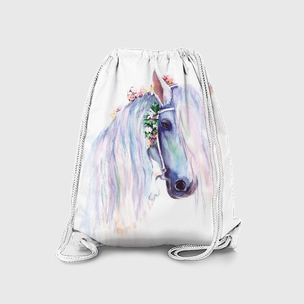 Рюкзак «Лошадь с вплетёнными в гриву цветами»