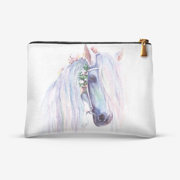 Косметичка «Лошадь с вплетёнными в гриву цветами»