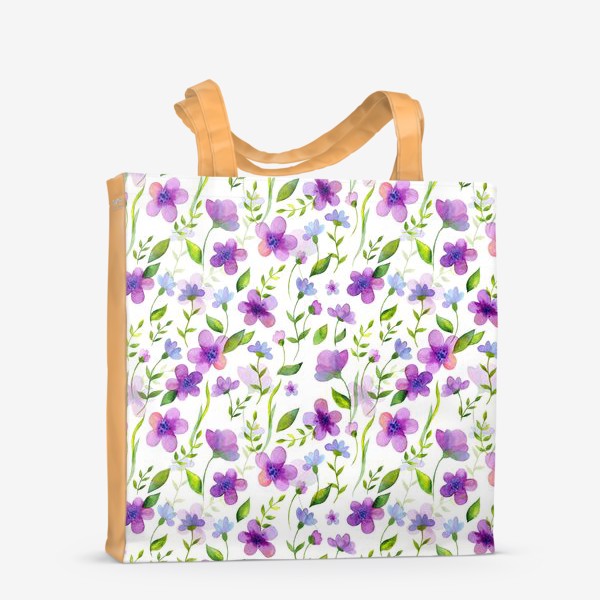 Сумка-шоппер «Яркие акварельные цветы»