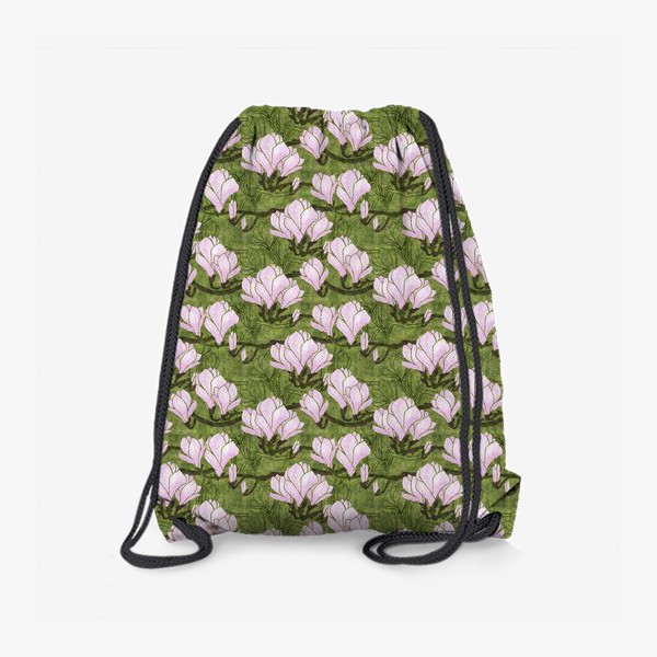 Рюкзак «Цветущая магнолия на зелёном»