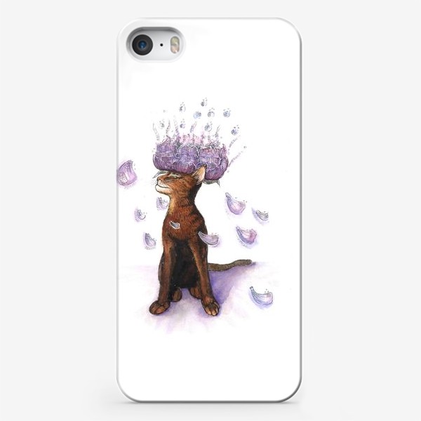 Чехол iPhone «Кот и цветок - Cat and flower»