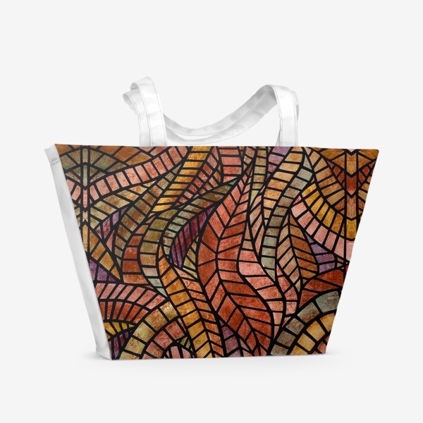 Пляжная сумка «Красная геометрическая мозаика»