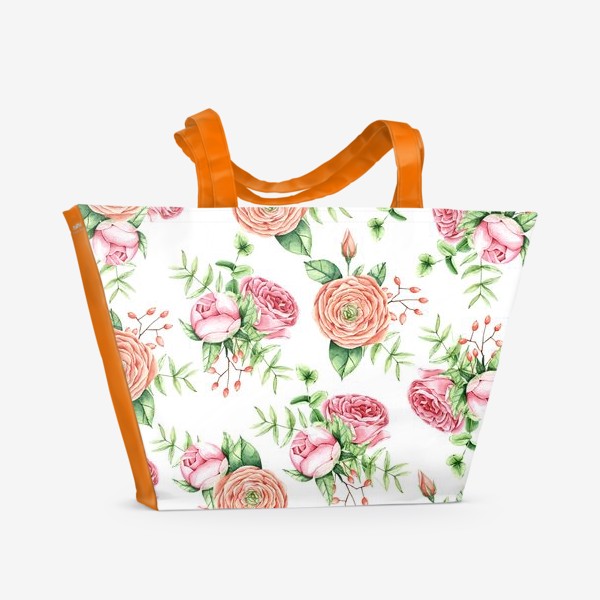 Пляжная сумка «Watercolor spring bloom»