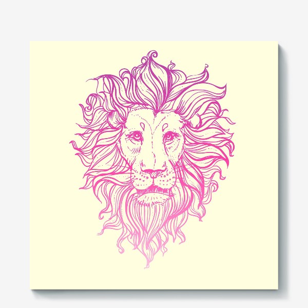 Холст «розовый лев»