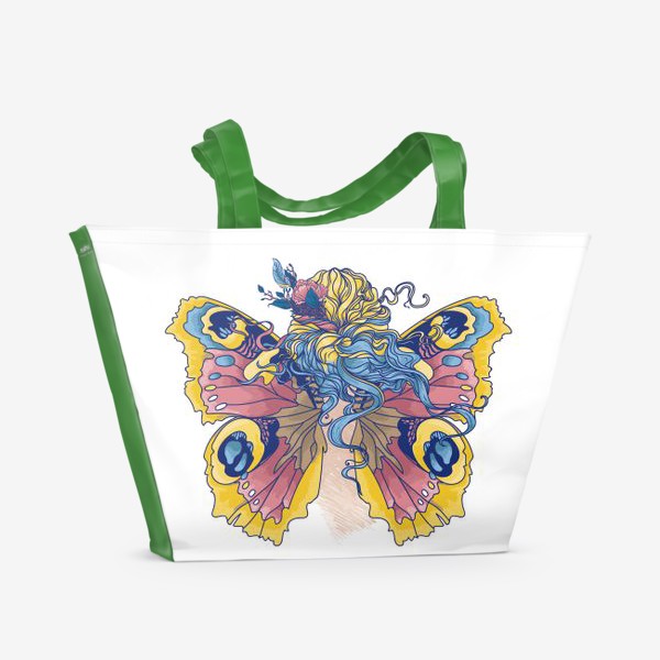 Пляжная сумка «Девушка-бабочка»
