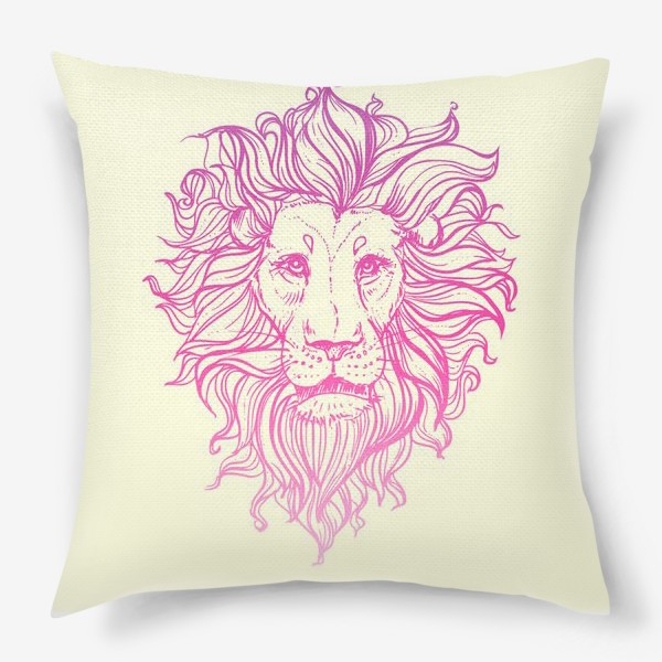 Подушка «розовый лев»