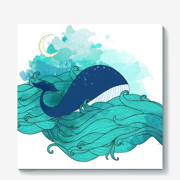 Холст «Китовая сказка 3»