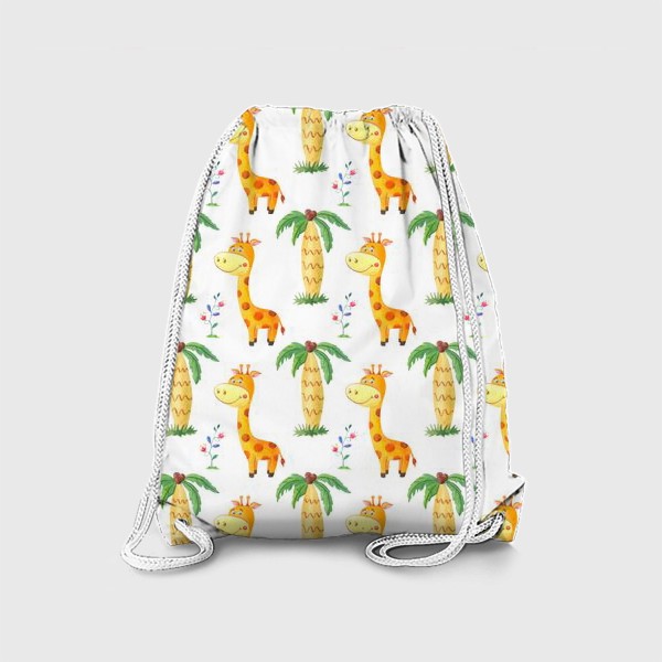 Рюкзак «Милый узор с жирафами и пальмами.»