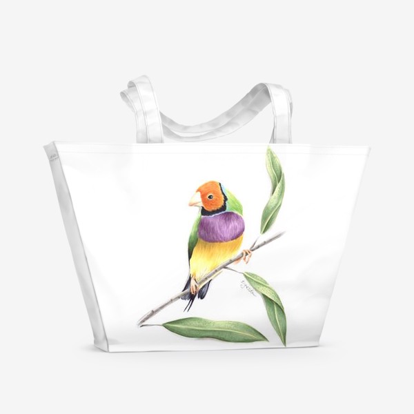 Пляжная сумка «Птица амадина гульда»