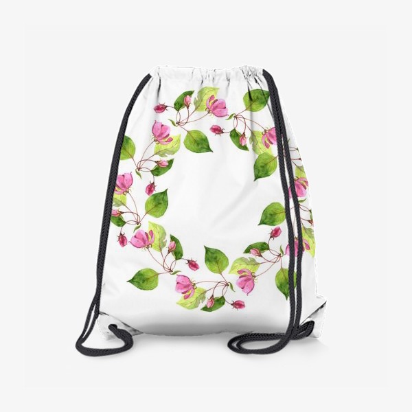 Рюкзак «Венок из розовых цветов яблони»