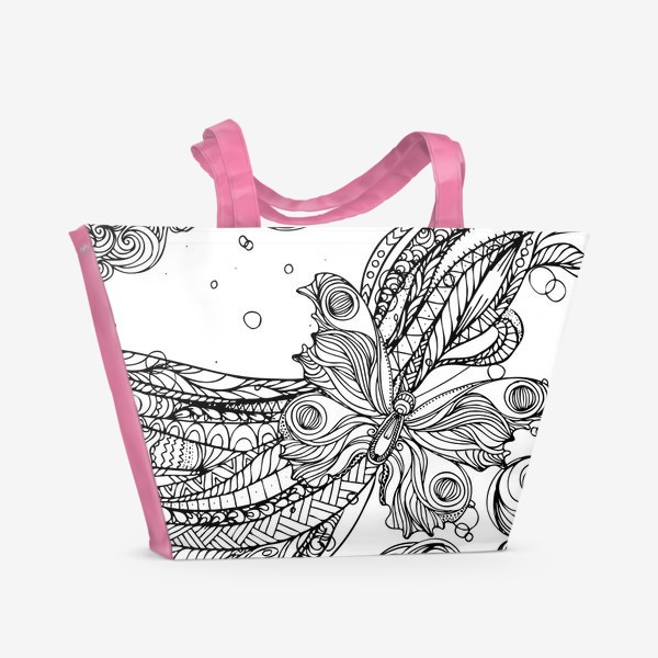 Пляжная сумка «бабочка и волны»